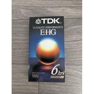 TDK Ultimate Performance E-HG Extra High Grade VHS Video Tape‎ 6 hrs T-120 NOS